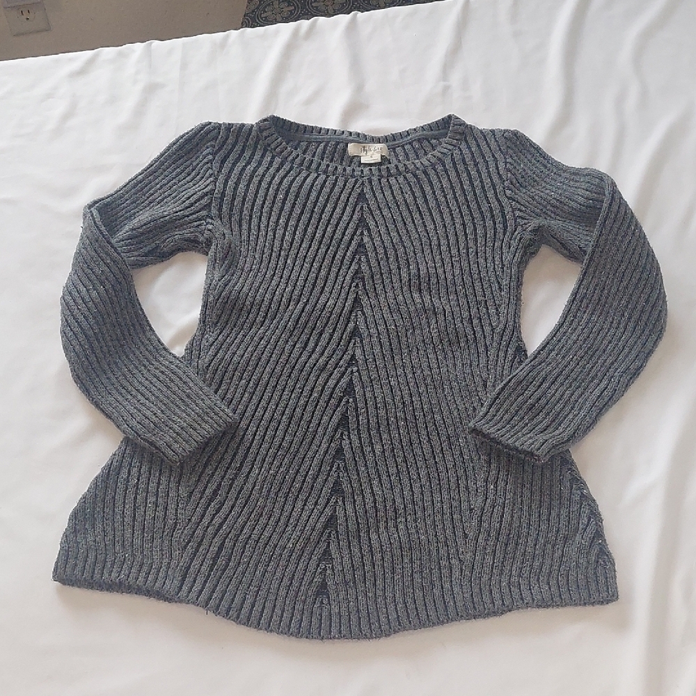 Style & Co Gray Ribbed Women's Sweater.Cozy And Warm .